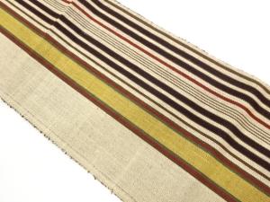 手織り紬変わり縞模様織出し名古屋帯